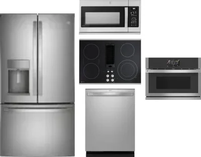 5 Piece Package Includes Refrigerator, Cooktop, Wall Oven, Microwave And Dishwasher